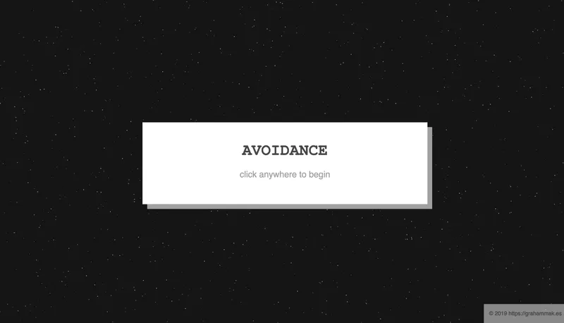 AVOIDANCE game title screen